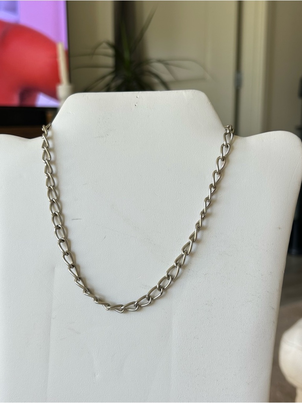 Silver chain necklace, adjustable length